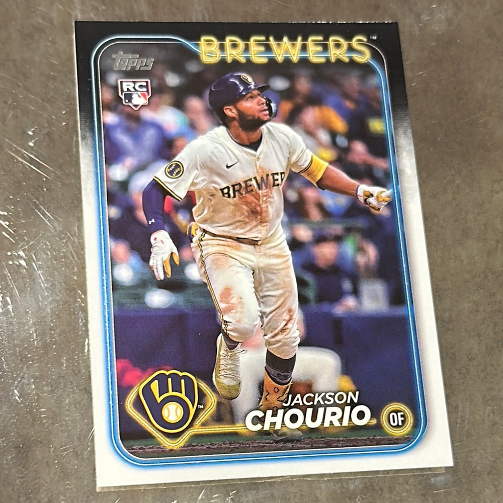 Topps Brewers Baseball Card with Blue and Yellow Accents